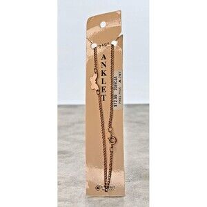 NWT Sunburst Rose Gold Butterfly Anklet 9.5" made in USA